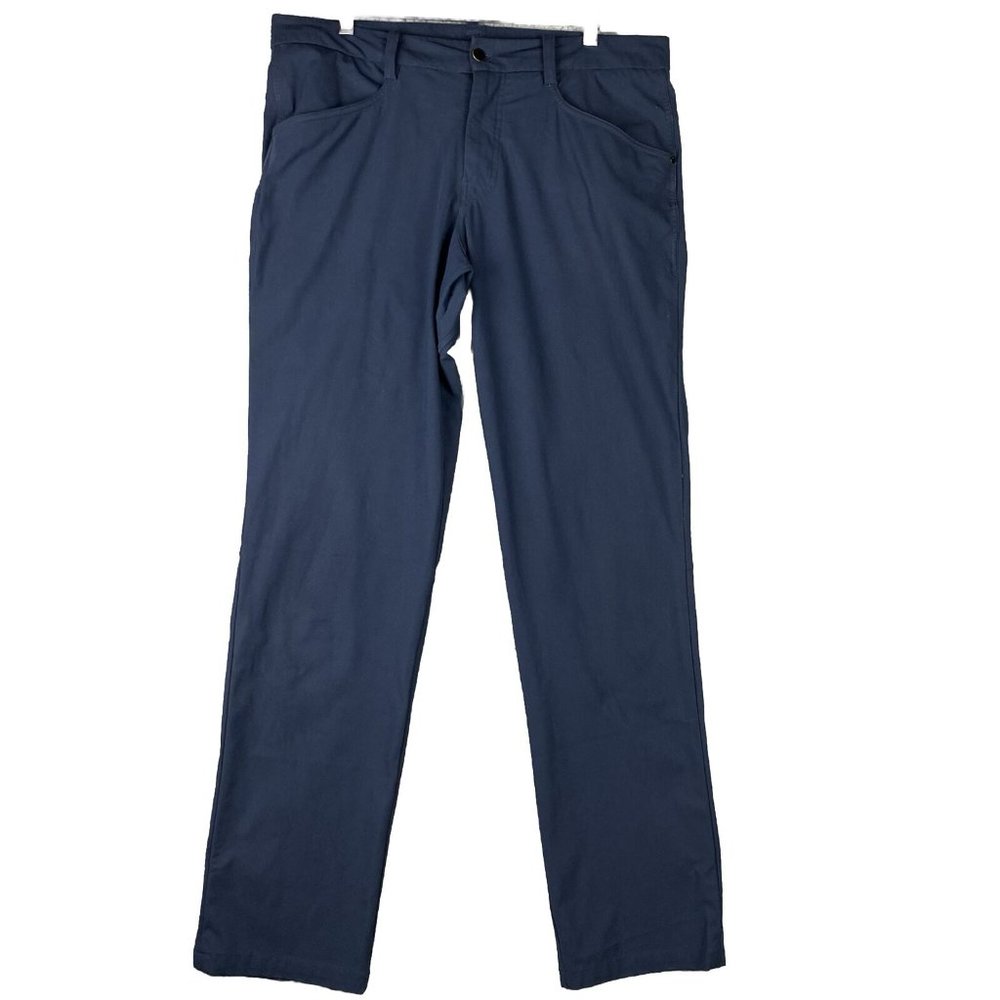 Lululemon Dress Pants Men's Navy Blue 36x33 Vent Holes Size Zip Pocket Golf Used